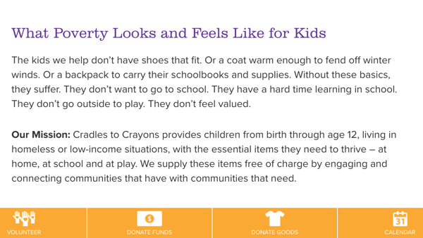 cradles to crayons mission cradles to crayons vision and mission statement